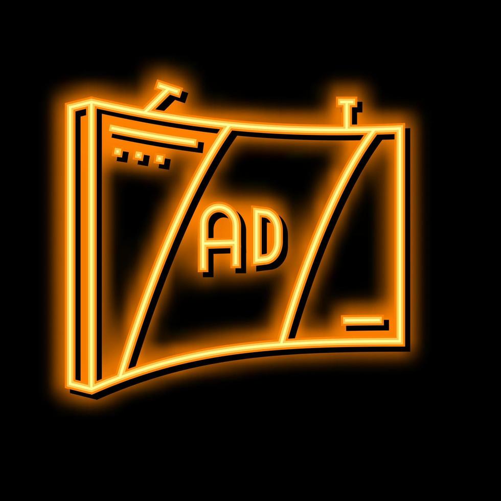 pop up display exhibition neon glow icon illustration vector