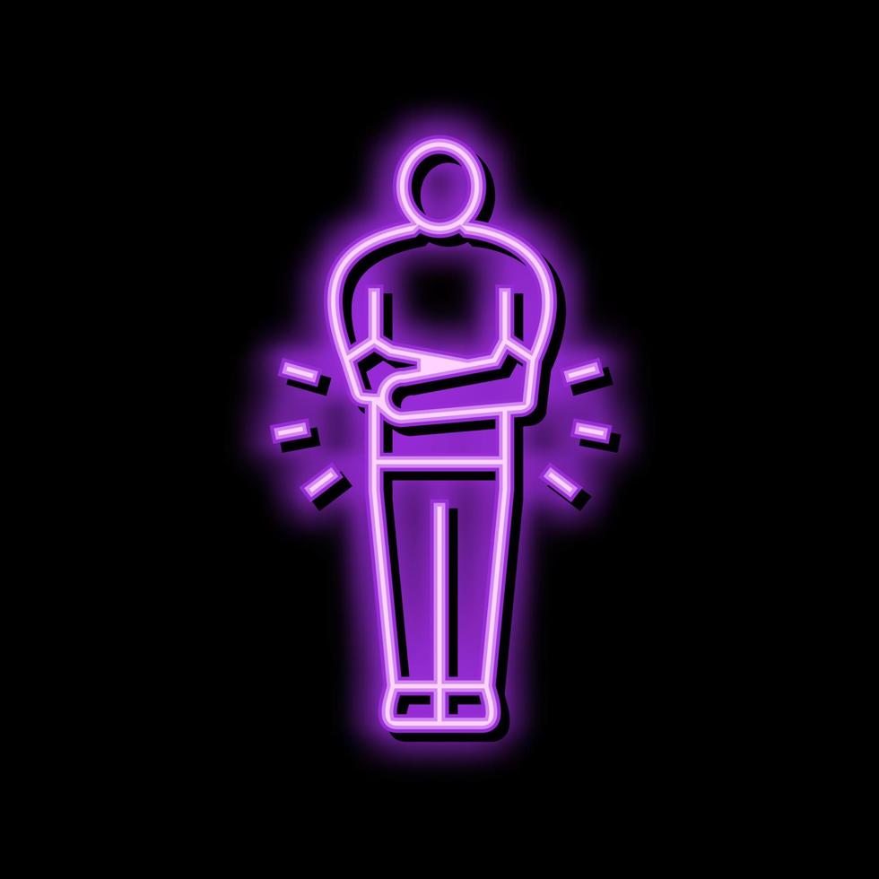 chronic diarrhea hiv symptom neon glow icon illustration vector