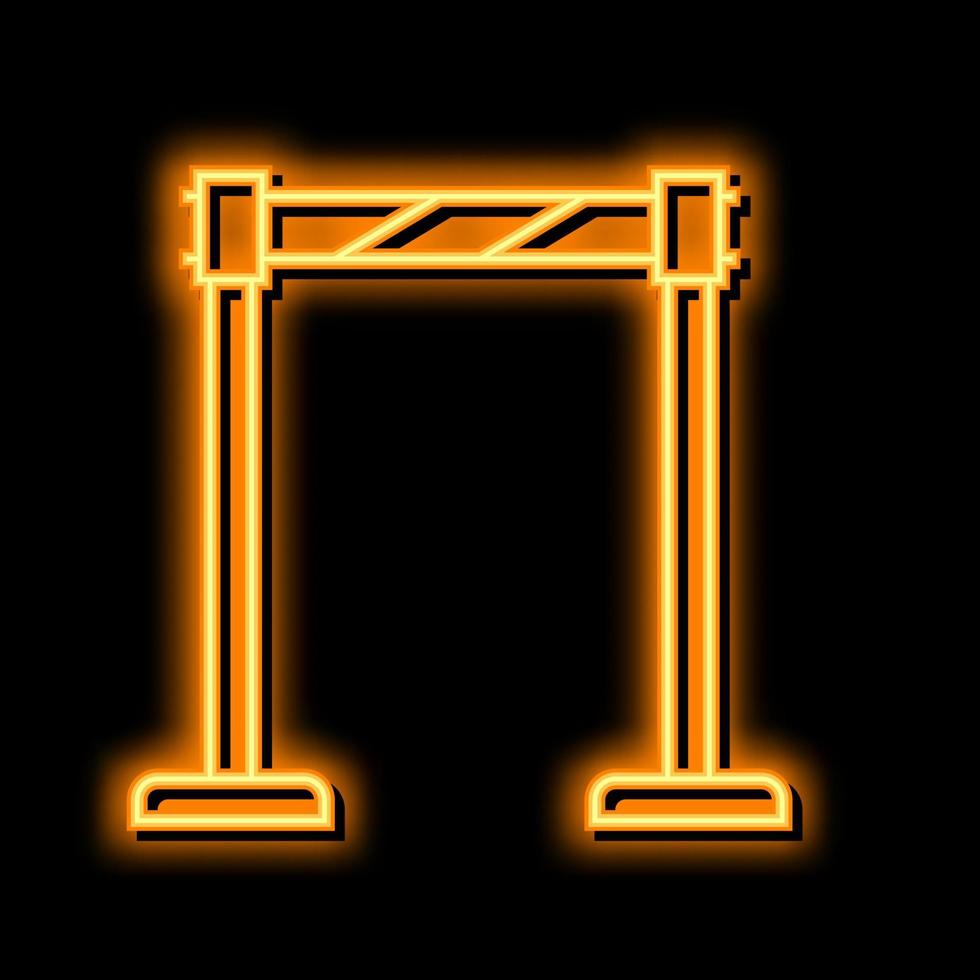 tape barrier stand neon glow icon illustration vector