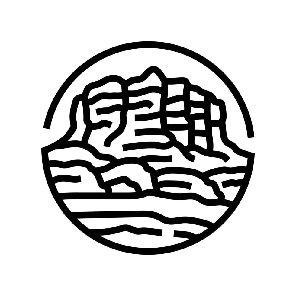 landscape mountain line icon vector illustration