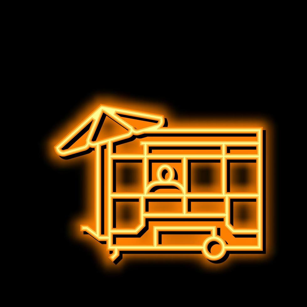 food cart neon glow icon illustration vector