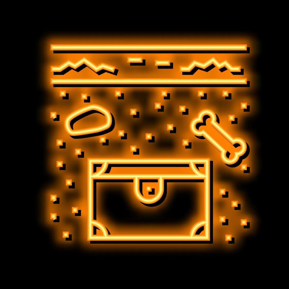 buried chest neon glow icon illustration vector