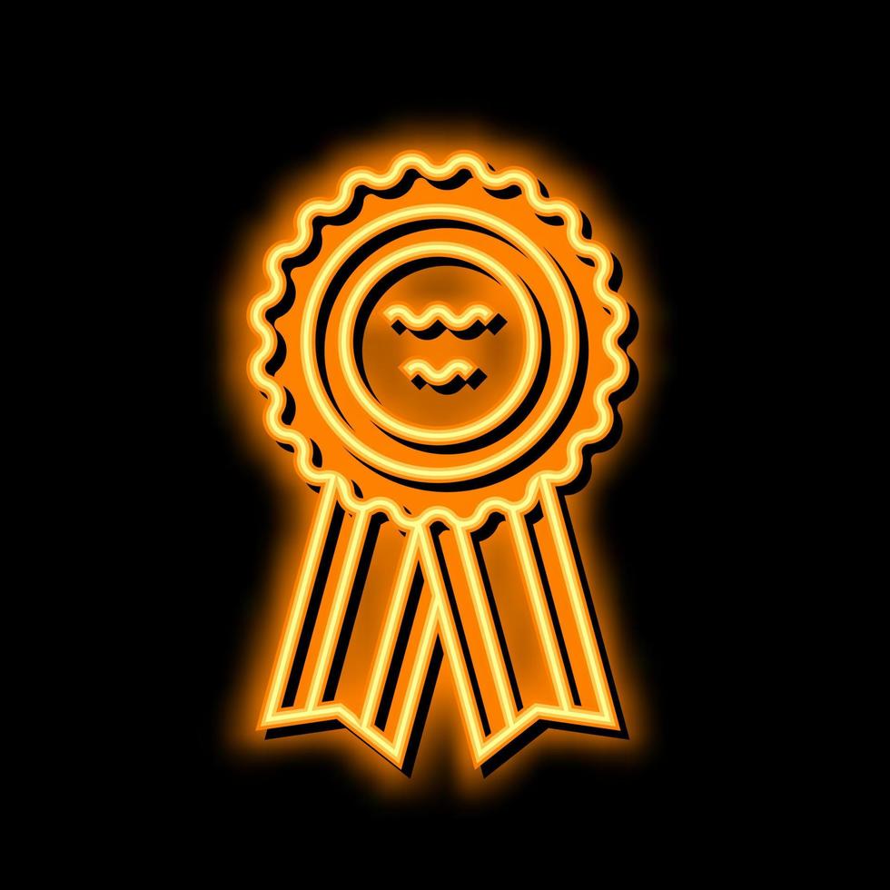 badge ribbon reward neon glow icon illustration vector