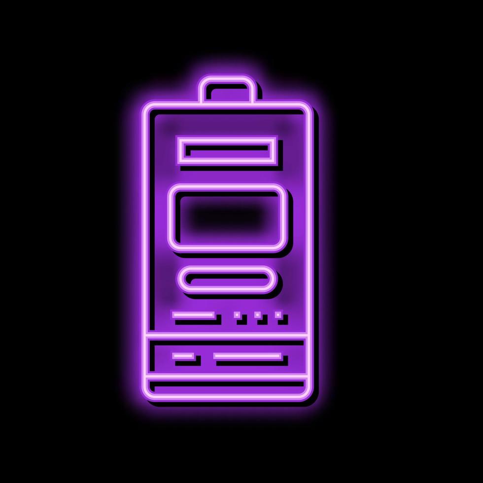 1 2aa battery power energy neon glow icon illustration vector