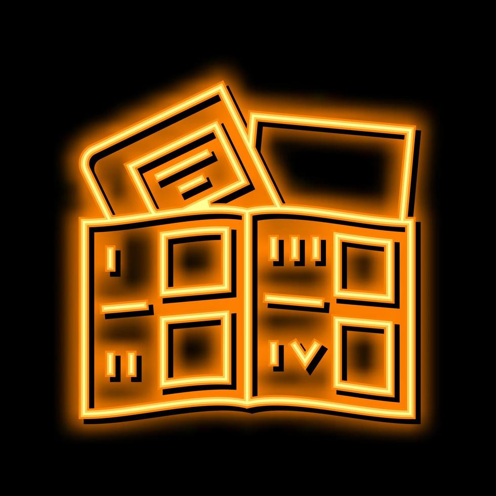 tutorial book neon glow icon illustration vector
