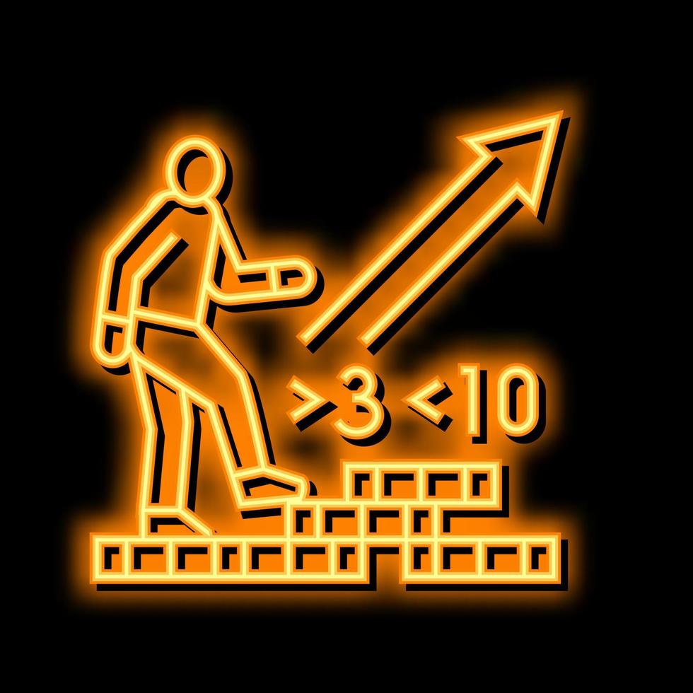 walking inflation neon glow icon illustration vector