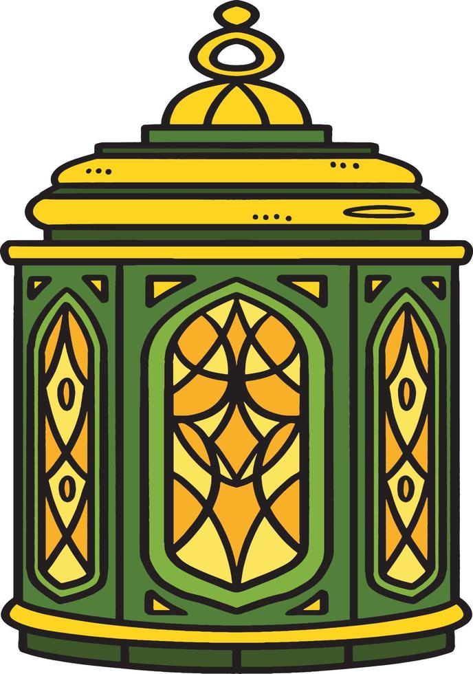 Ramadan Lantern Cartoon Colored Clipart vector