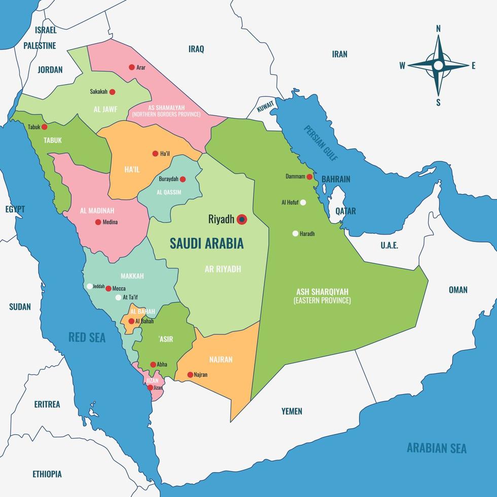 país mapa de saudi arabia vector