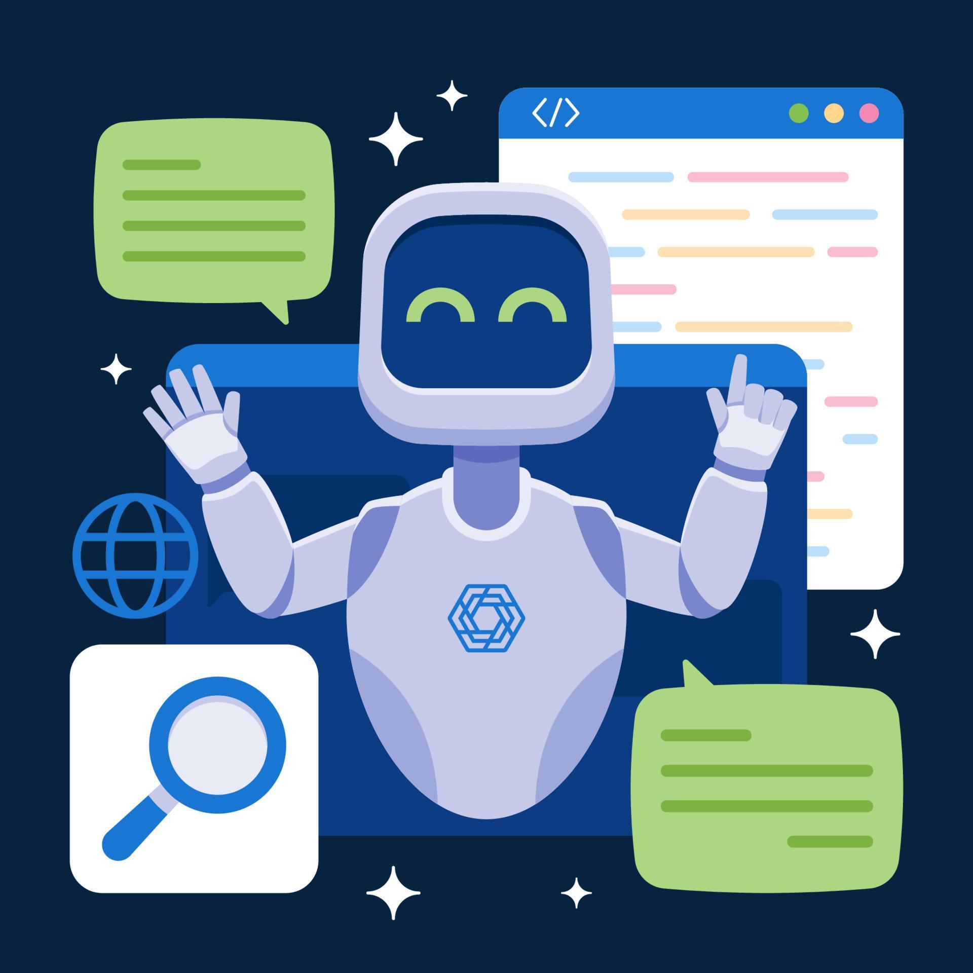 Smart Chat Bot with AI Technology 20581536 Vector Art at Vecteezy