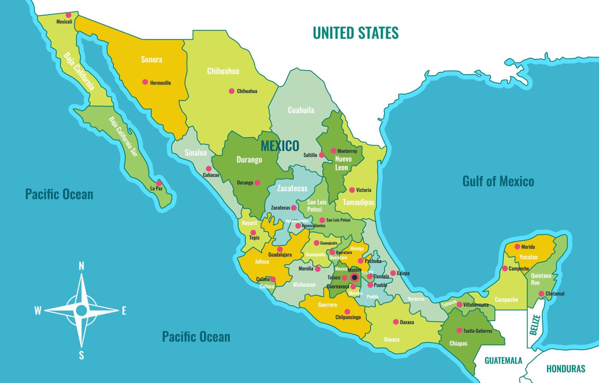 Country Map Of Mexico With Surrounding Borders 20581543 Vector Art At country-map-of-mexico-with-surrounding-borders-20581543-vector-art-at
