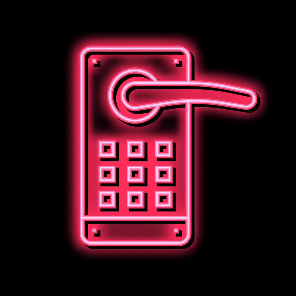 door lock with password neon glow icon illustration vector
