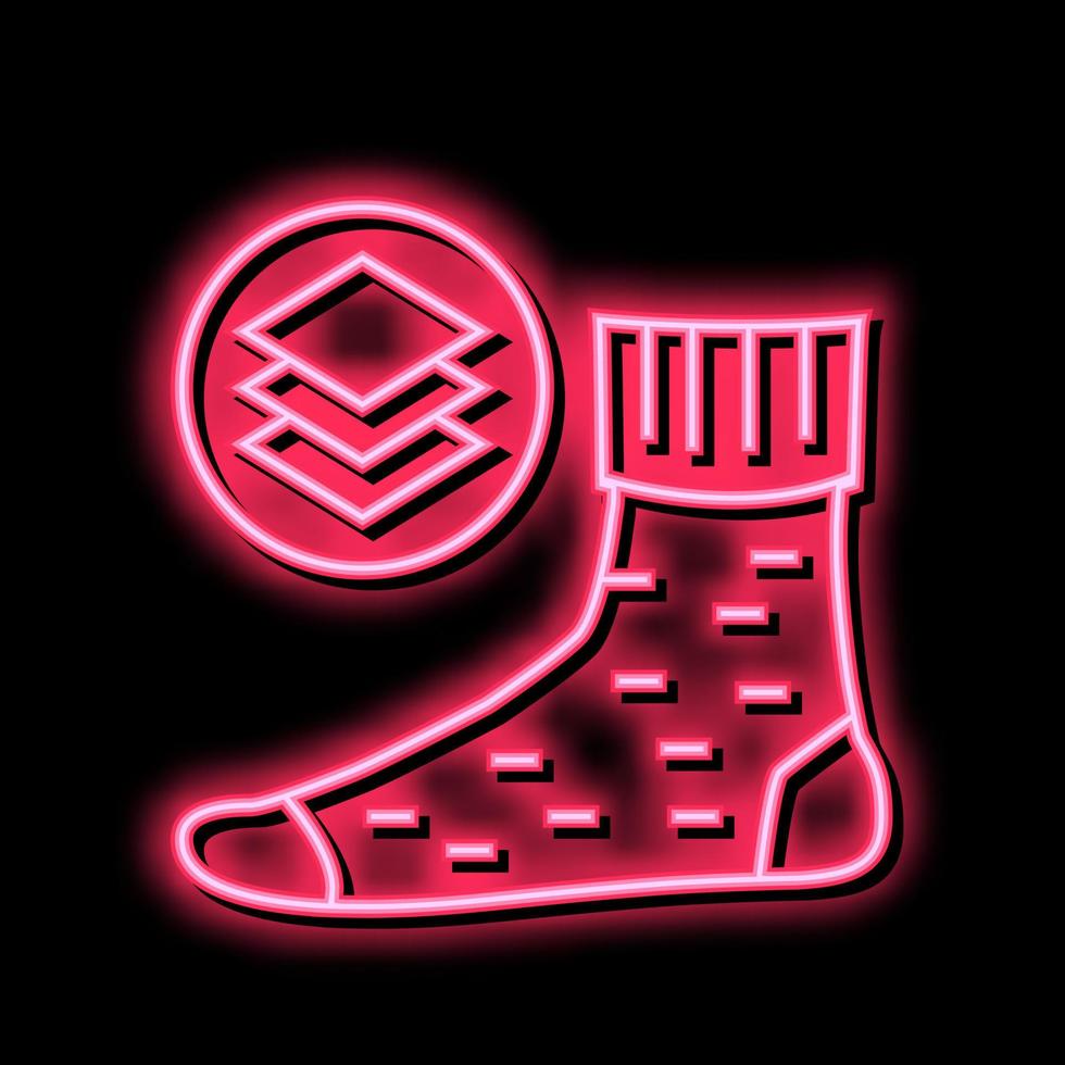 winter warm sock neon glow icon illustration vector