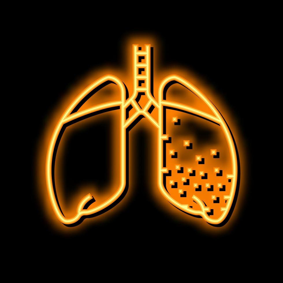 silicosis disease neon glow icon illustration vector