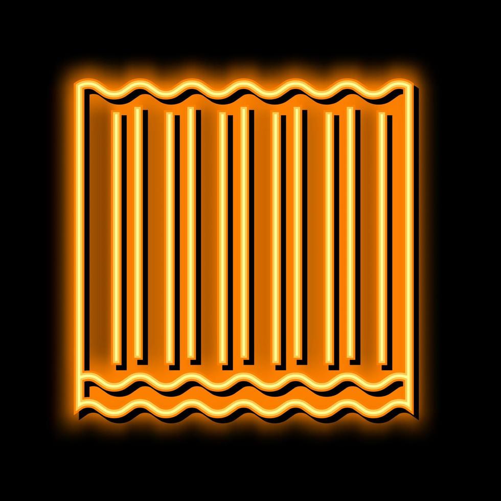 panel acanalado amianto neón resplandor icono ilustración vector