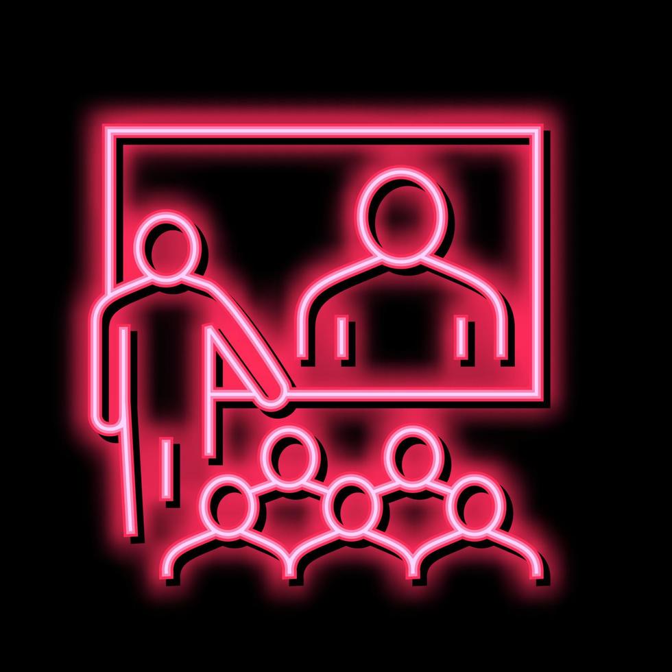 online conversation with group neon glow icon illustration vector