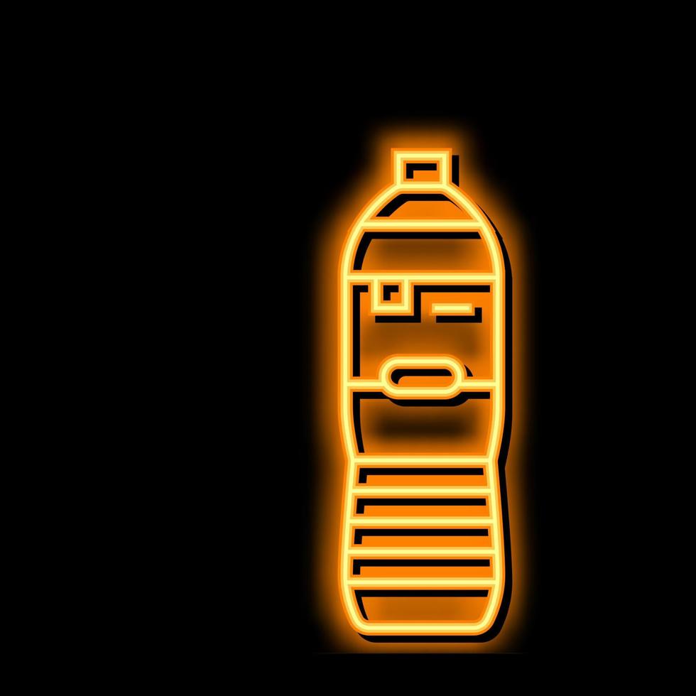 embotellado agua bebida neón resplandor icono ilustración vector