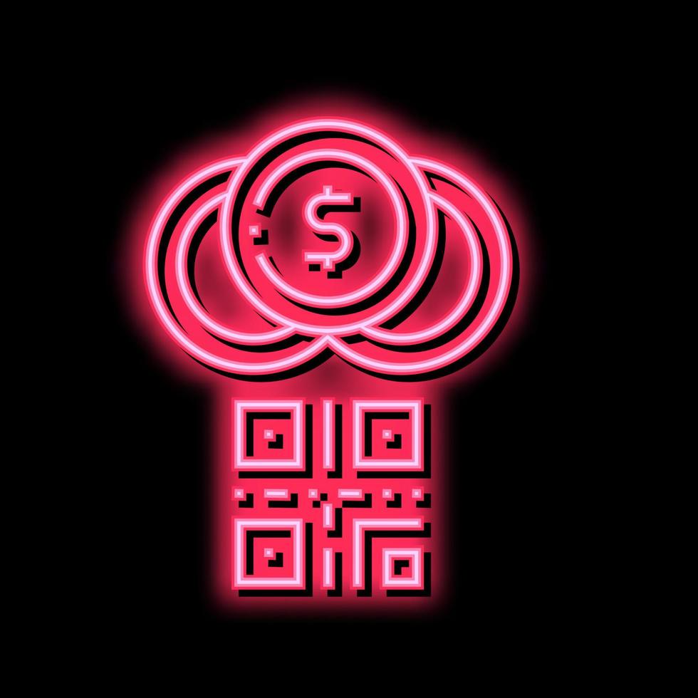 qr code for payment neon glow icon illustration vector