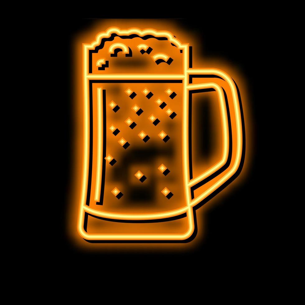 cerveza bebida bebida neón resplandor icono ilustración vector