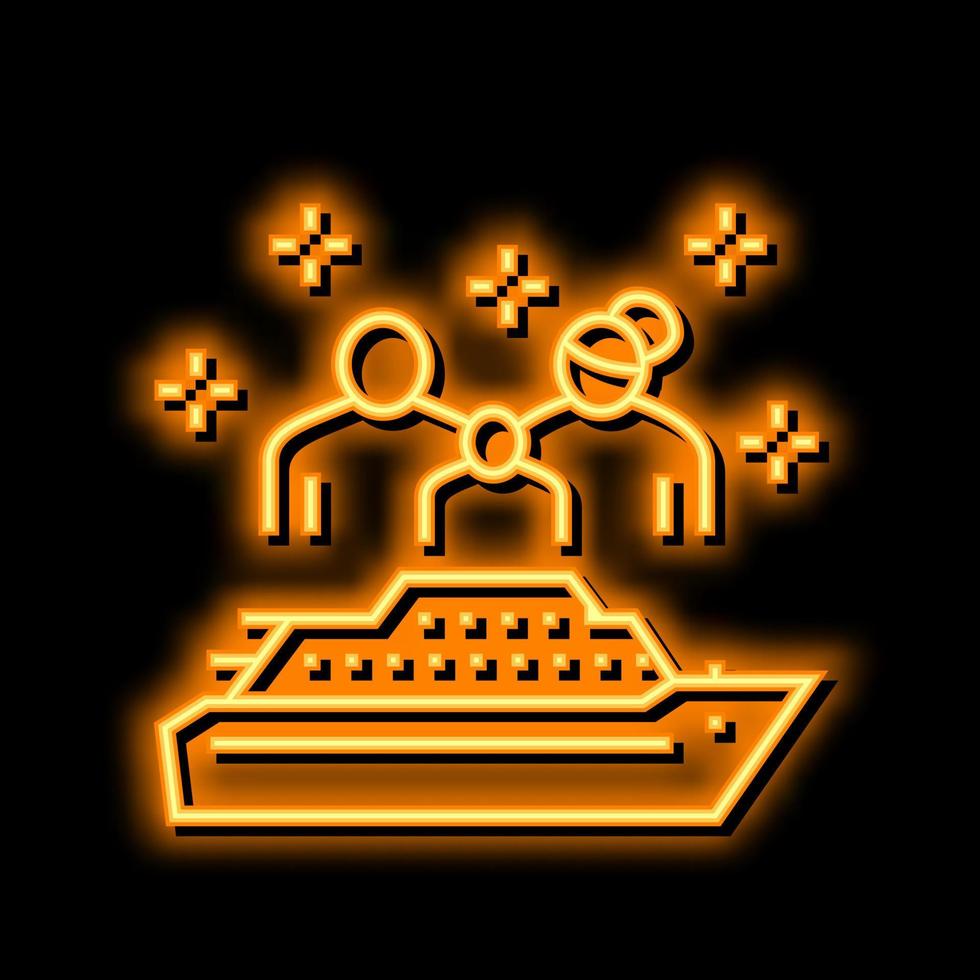 family cruise neon glow icon illustration vector