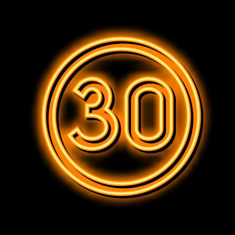 speed limit road sign neon glow icon illustration vector