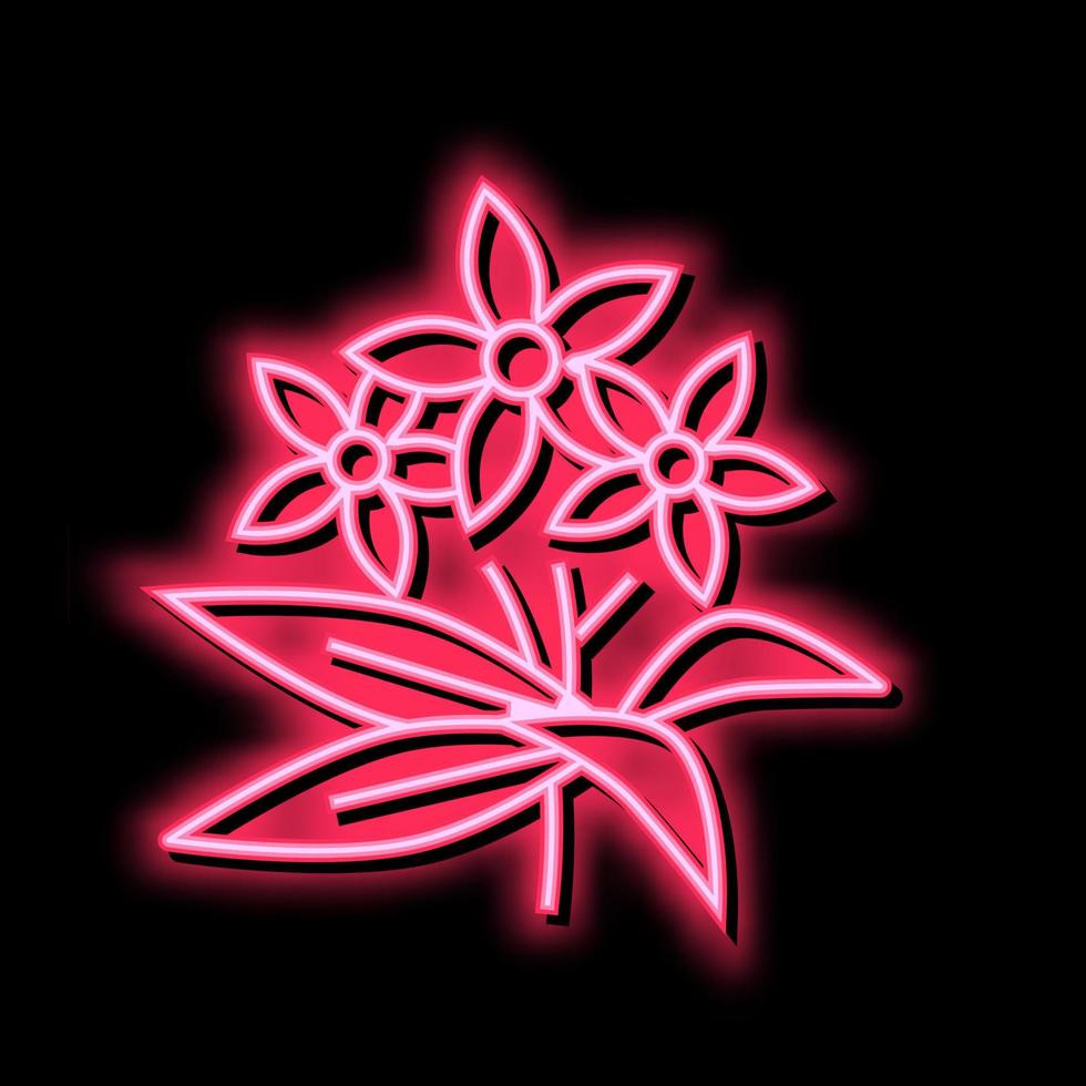 neroli flowers aromatherapy neon glow icon illustration vector