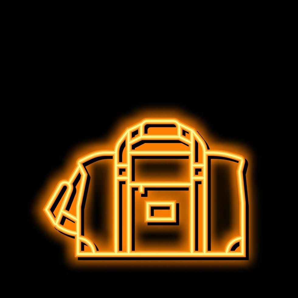 leather bag neon glow icon illustration vector