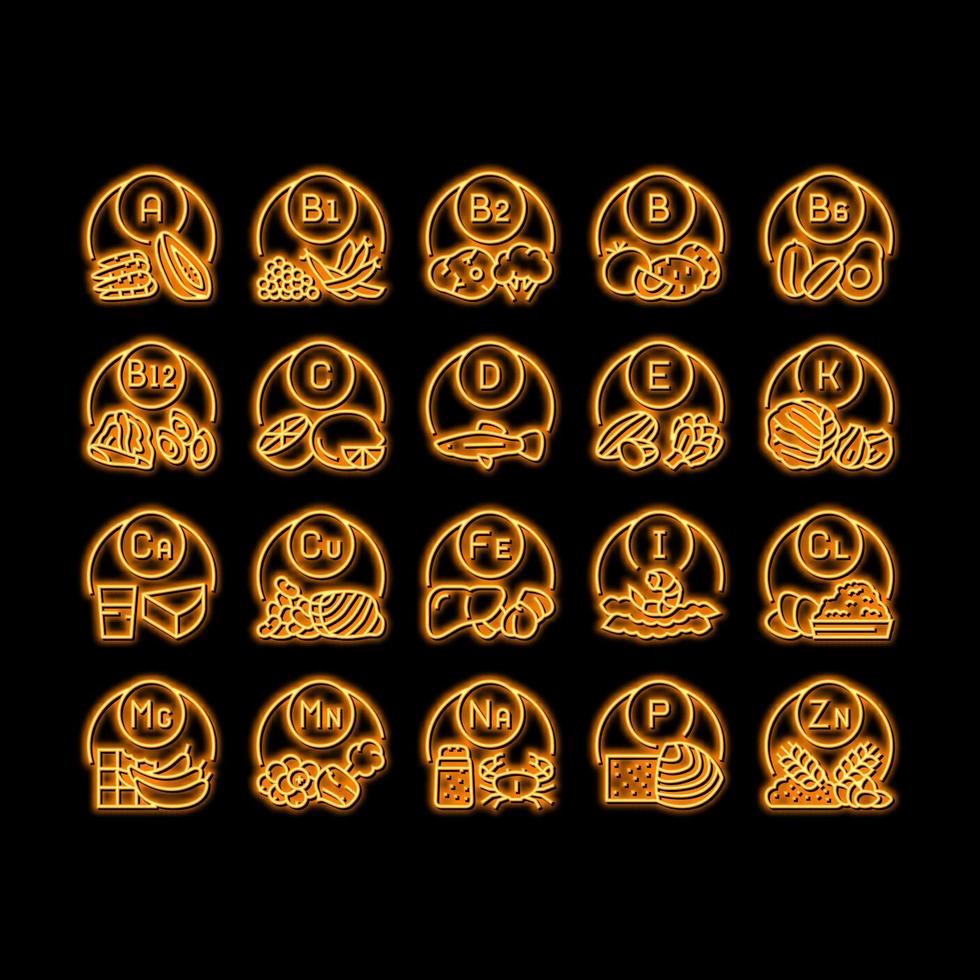 Vitamin Mineral Medical Complex neon glow icon illustration vector