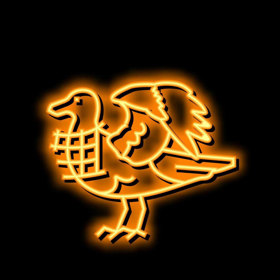 plastic waste bird neon glow icon illustration vector