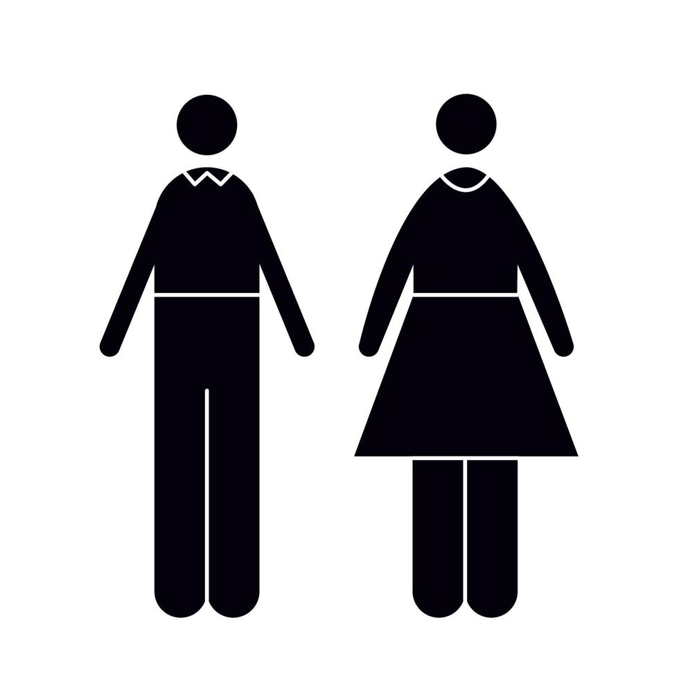 baño baño pictograma firmar icono. mujer, hombre figura silueta lavabo, caballeros, baño, baño baño signo. gracioso Area de aseo puerta señalización orientación información simbolos vector ilustración
