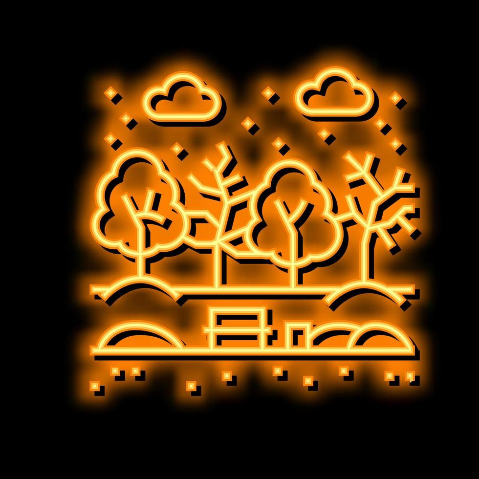 spring park neon glow icon illustration vector