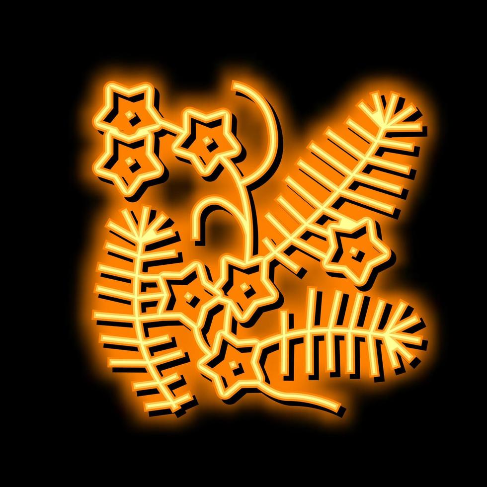 ciprés liana neón resplandor icono ilustración vector