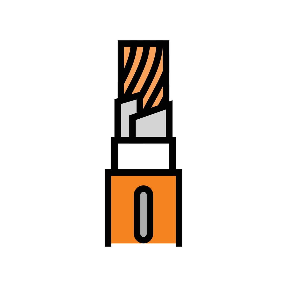 fire resistant cable wire color icon vector illustration