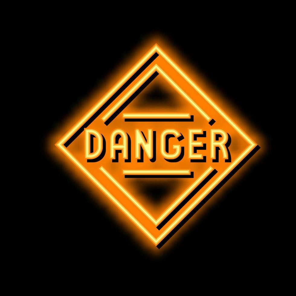 danger sign neon glow icon illustration vector