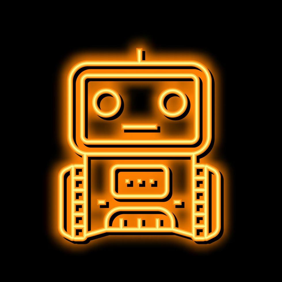 smart robot neon glow icon illustration vector