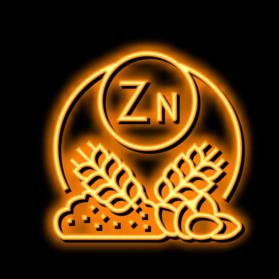 zn natural vitamin neon glow icon illustration vector