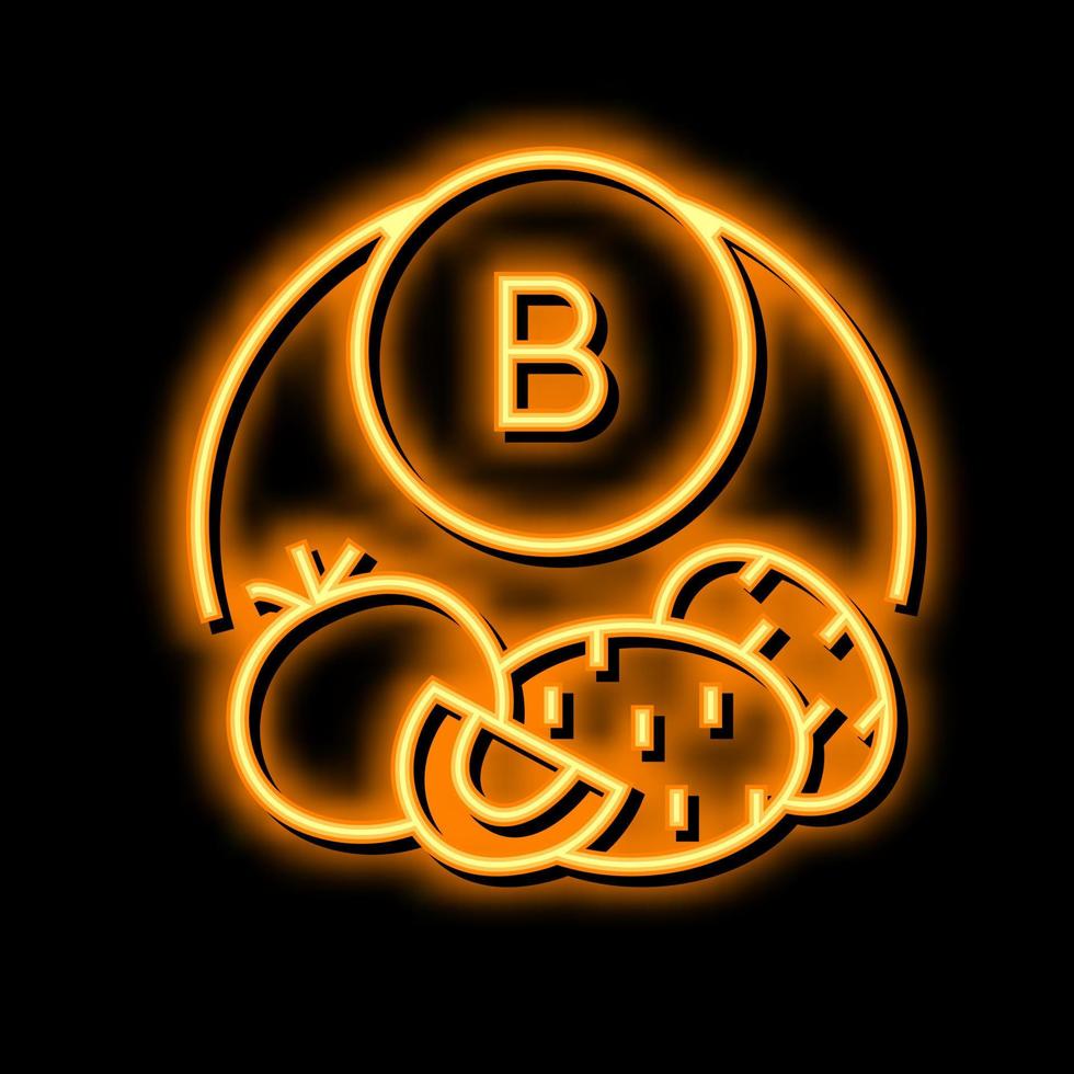 b vegetable vitamin neon glow icon illustration vector