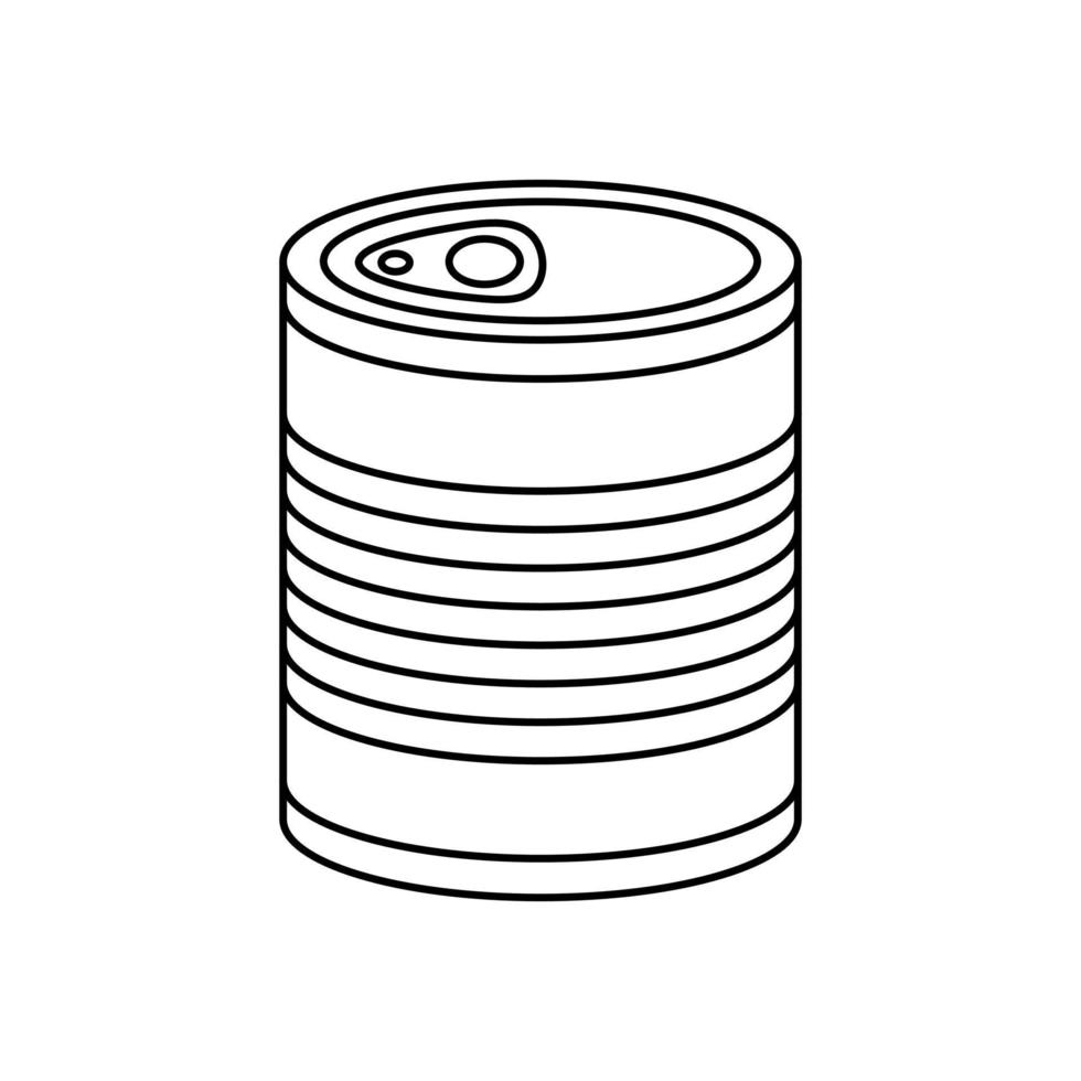 Canned food metallic package doodle vector
