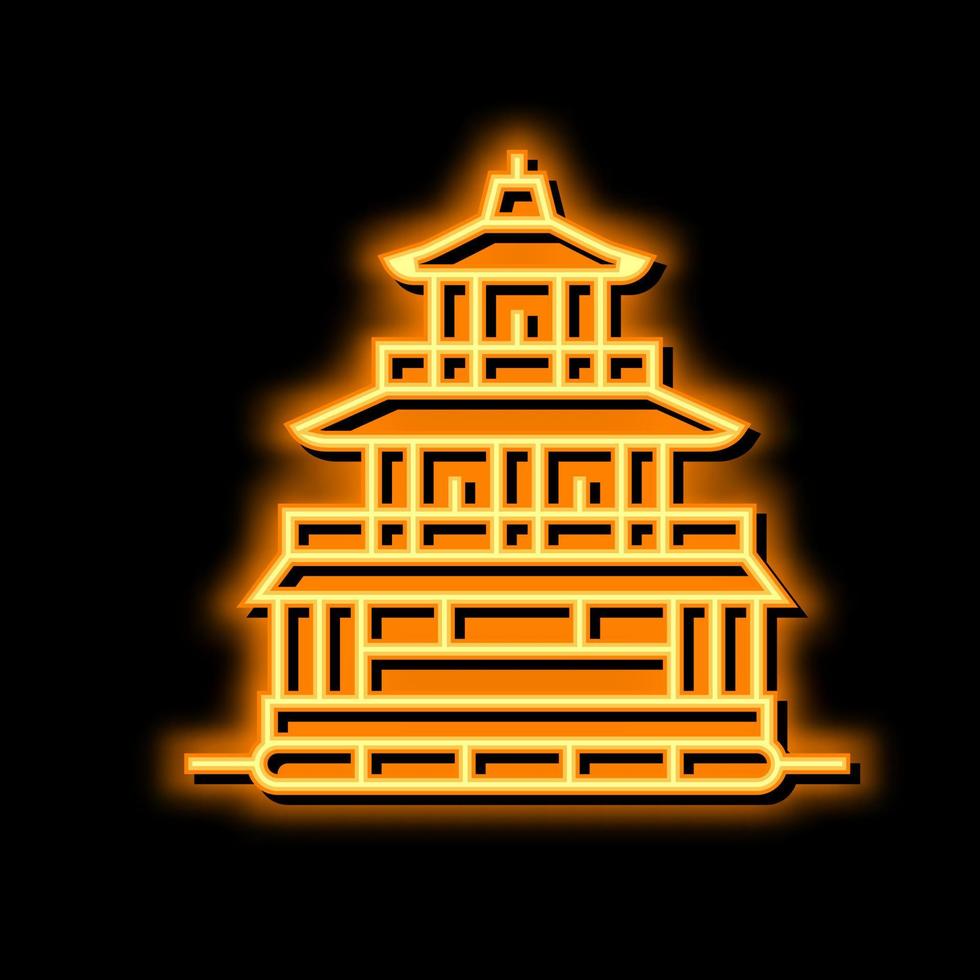 golden pavilion neon glow icon illustration vector