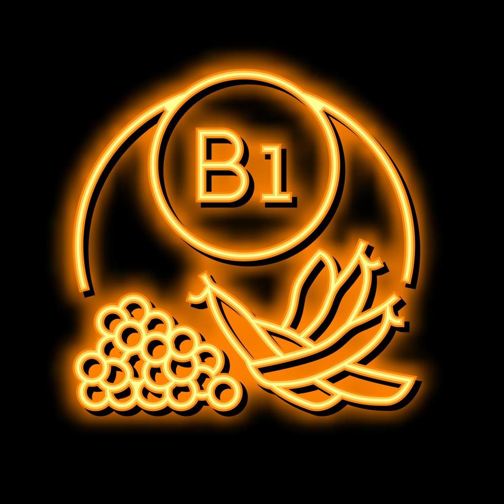 b1 vitamin neon glow icon illustration vector