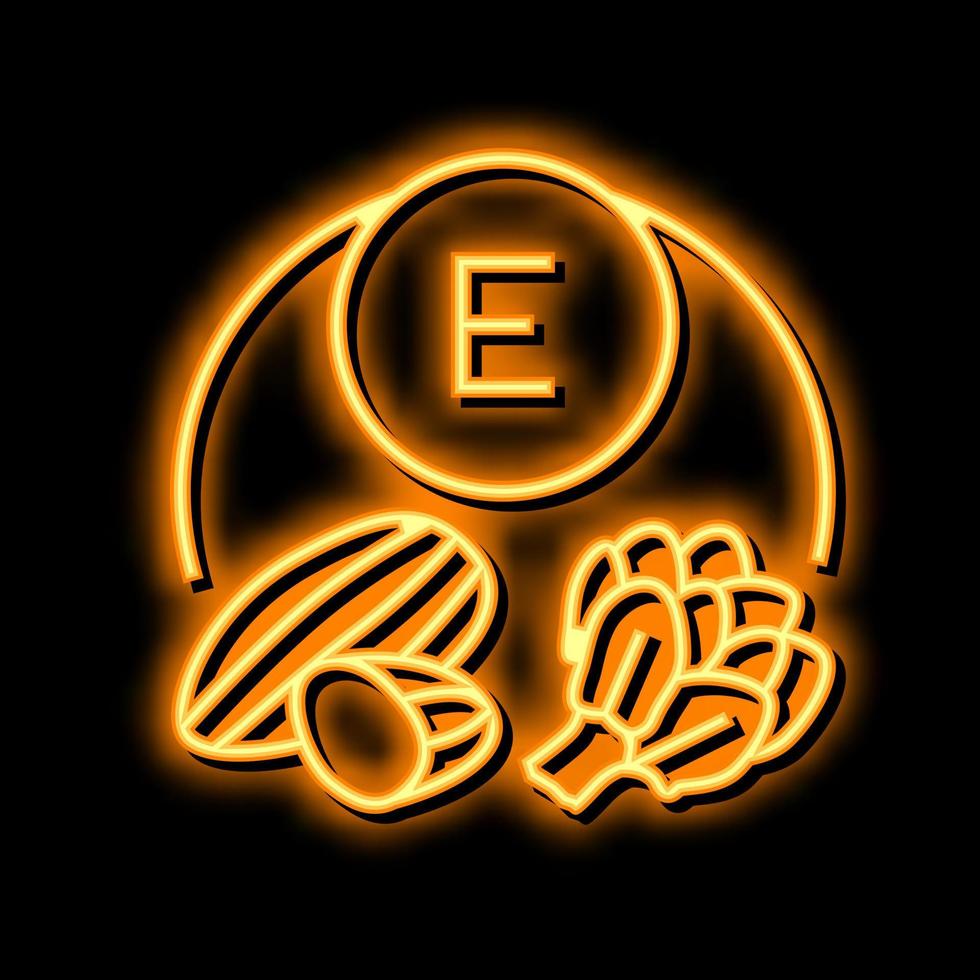 e vitamin neon glow icon illustration vector