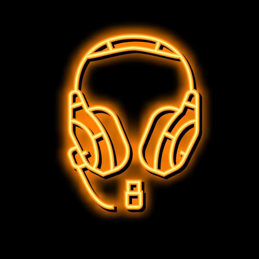headset wireless video game neon glow icon illustration vector
