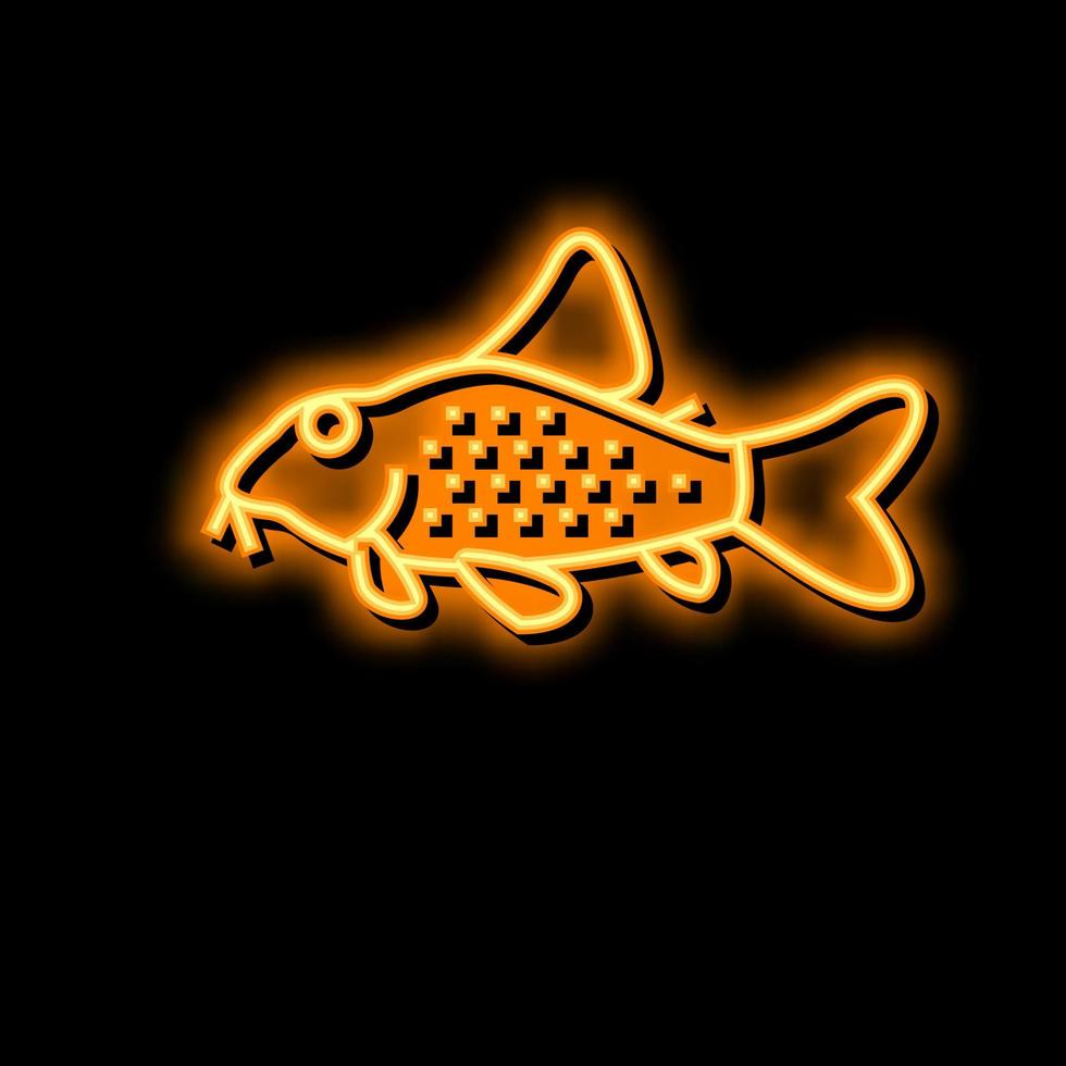 cory catfish neon glow icon illustration vector