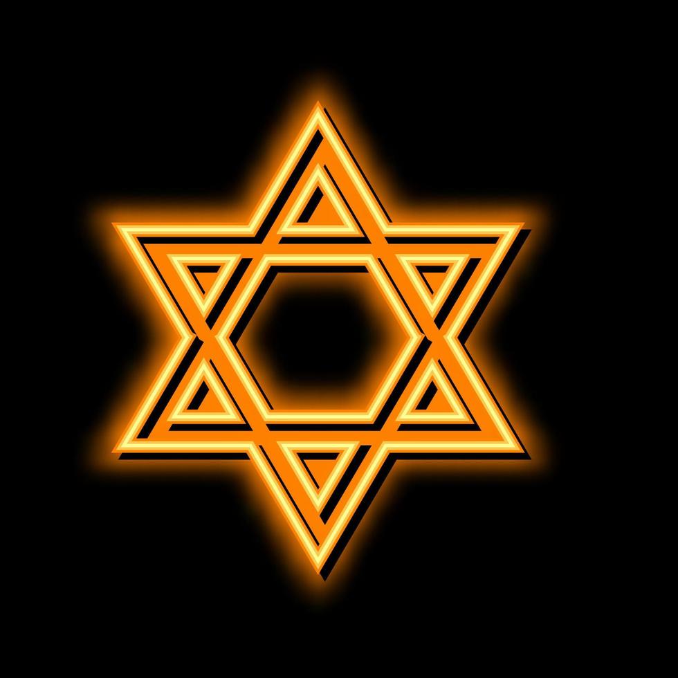 judaísmo religión neón resplandor icono ilustración vector