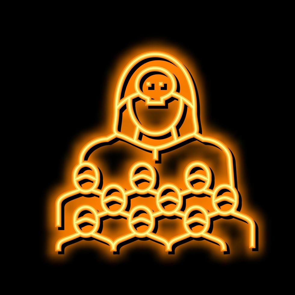 sect religious neon glow icon illustration vector