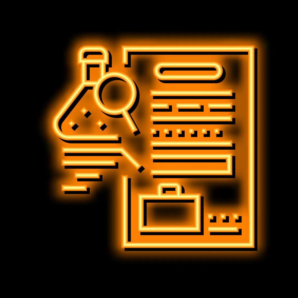 pre-employment drug test neon glow icon illustration vector