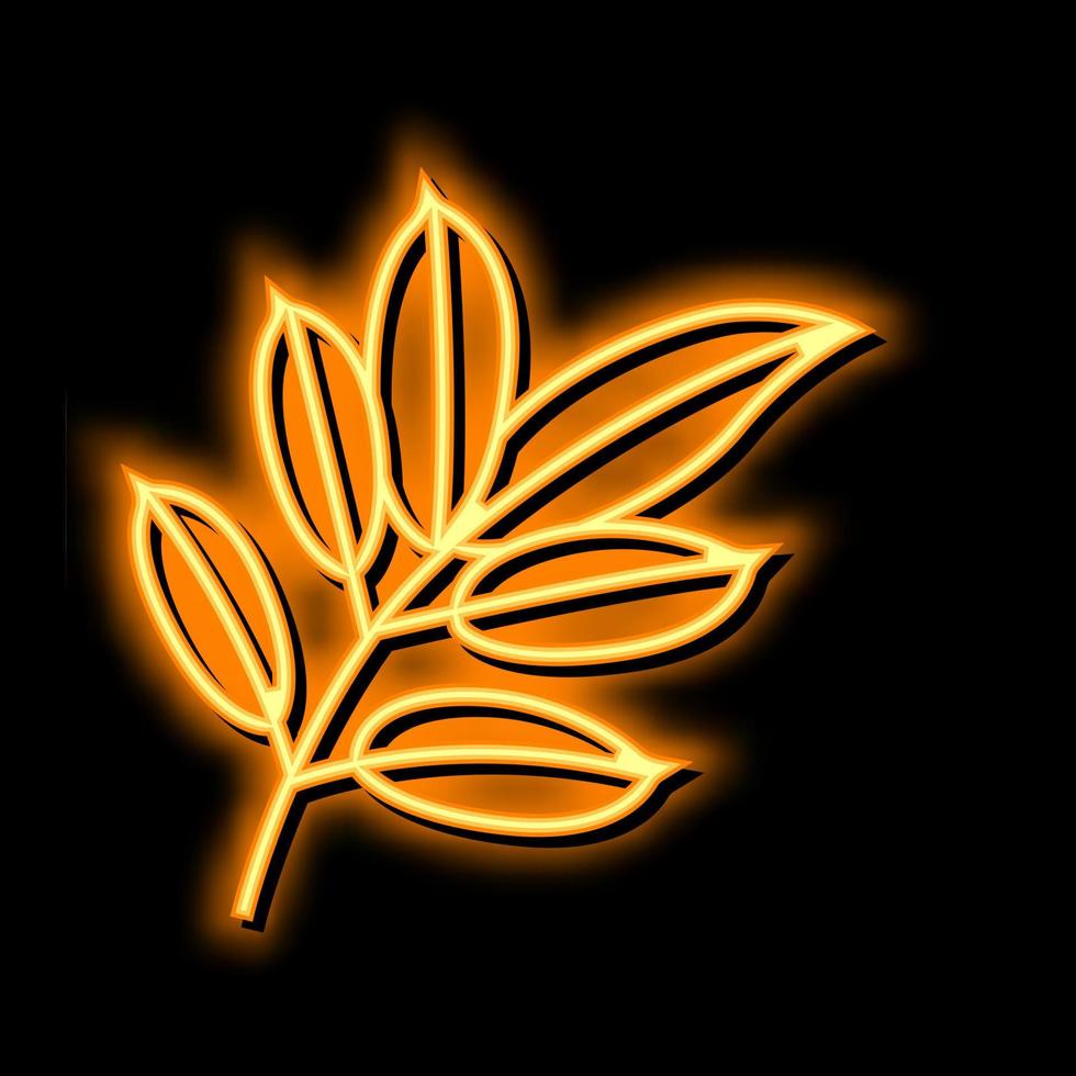 mahogany leaf neon glow icon illustration vector