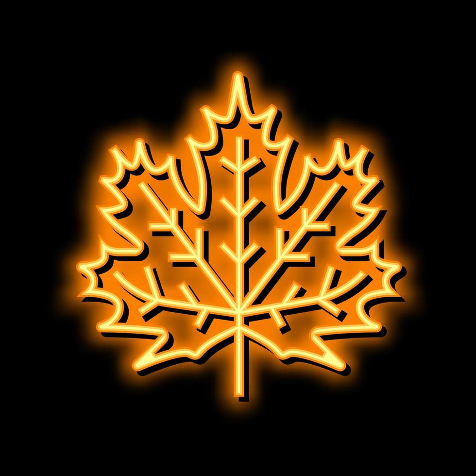 maple leaf neon glow icon illustration vector