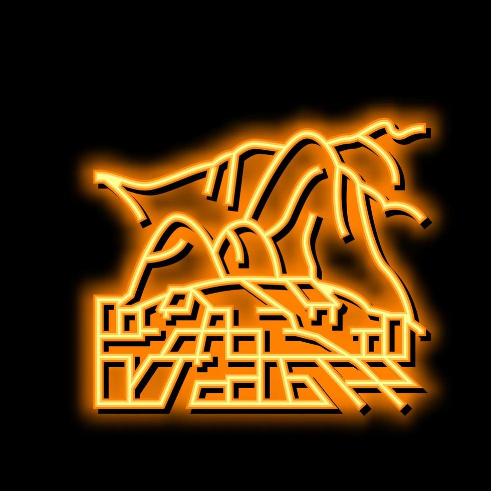 machu picchu neon glow icon illustration vector