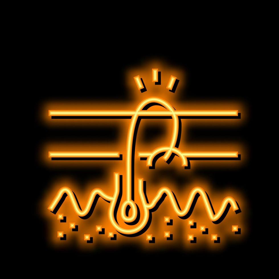 ingrowing hair neon glow icon illustration vector