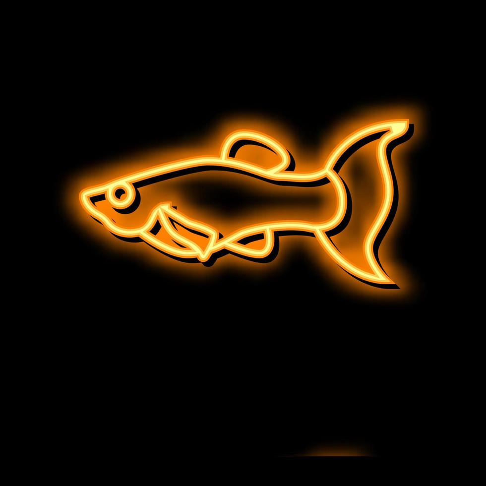 molly fish neon glow icon illustration vector